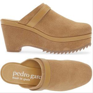 PEDRO GARCIA Fabia Chunky CLOGS Size 38 7.5 8 Camel Tan Suede Leather NEW $595